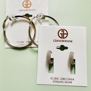 Giani Bernini Sterling Silver Hoop Earrings – Set of 2